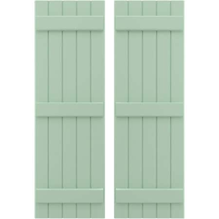 Americraft 5-Board (3 Batten) Exterior Real Wood Joined Board-n-Batten Shutters, ARW401BB518X59SGH